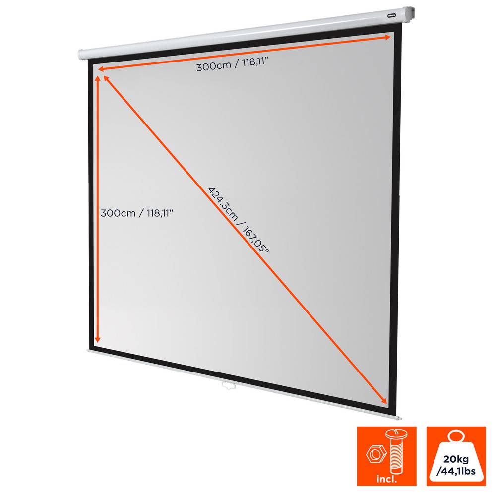 celexon Leinwand Rollo Economy 300 x 300 cm - 167"-2