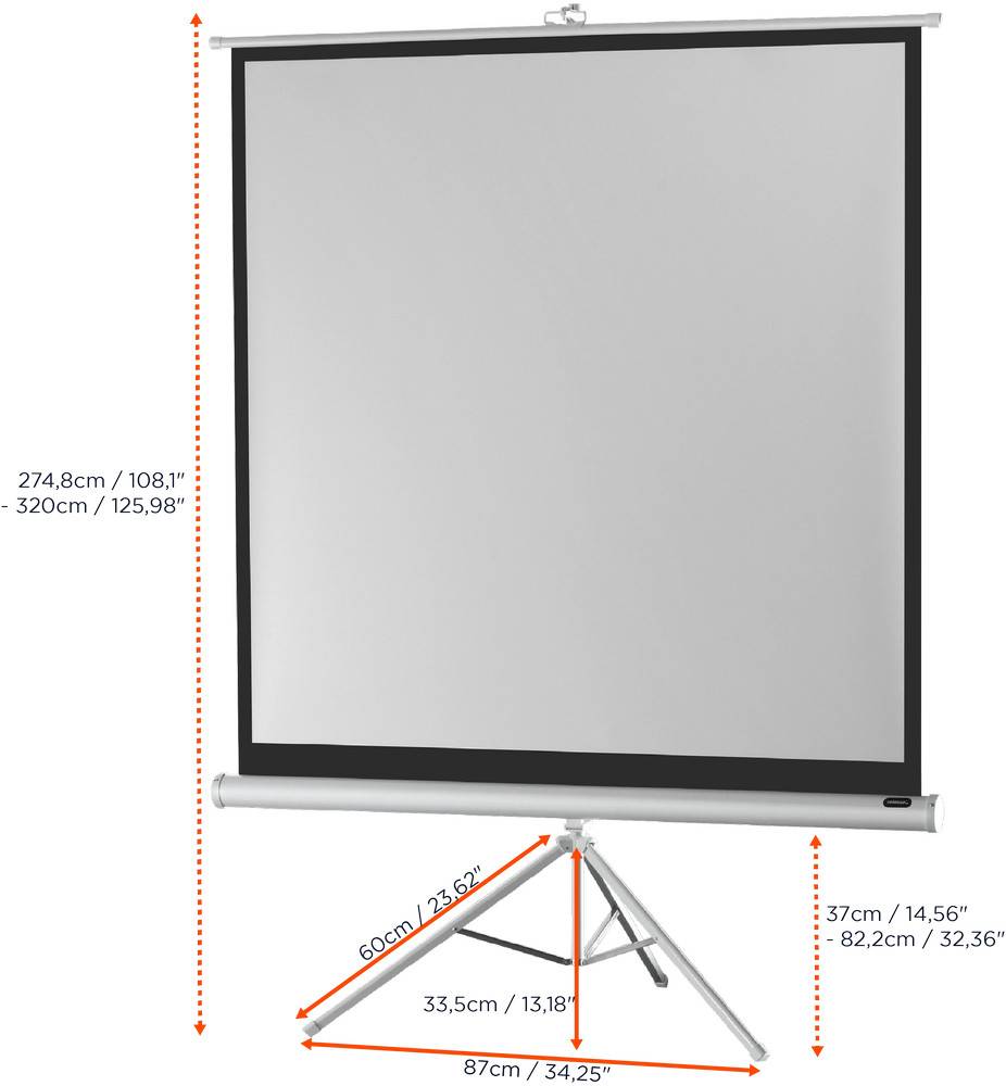 celexon Stativleinwand Economy 219 x 219 cm - White Edition-3