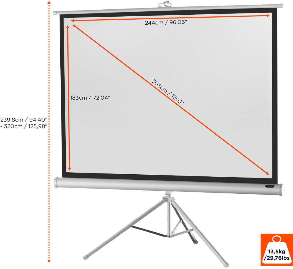celexon Stativleinwand Economy 244 x 183 cm - White Edition-2