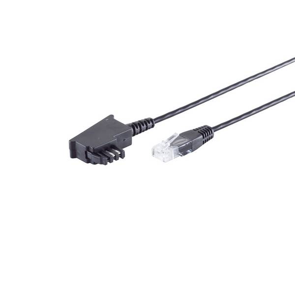 TAE-F auf RJ45 VDSL Routerkabel DSL Kabel Telefonkabel Internetkabel 100 Mbit/s Schwarz 6m