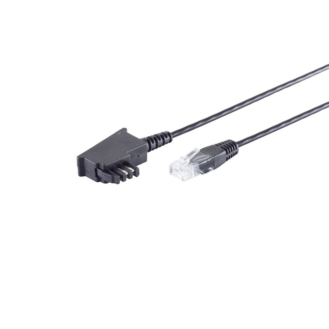 TAE-F Stecker auf RJ45 Stecker VDSL Routerkabel DSL Telefonkabel Anschlusskabel 100 Mbit/s Schwarz 10m-0