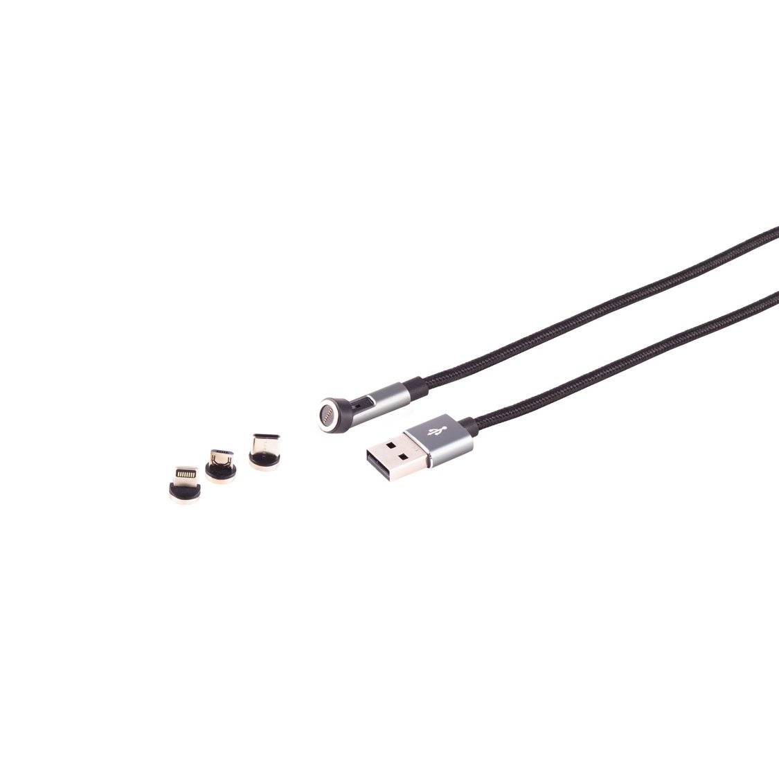 USB-A Magnetkabel, 3in1, 540°, 7-Pin, weiß, 2,0m-0