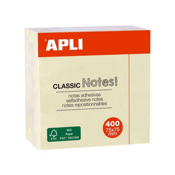 APLI Haftnotiz-Würfel "CLASSIC Notes!", 75 x 75 mm, gelb (66000501)-0