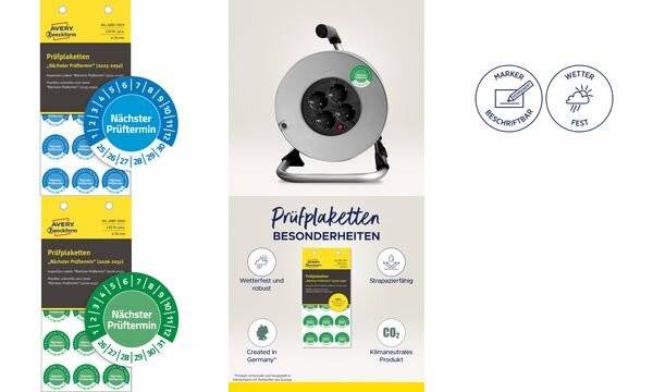 Prüfplaketten Nächster Prüftermin 2026-2031 Vinyl 20mm 120 Stück-2