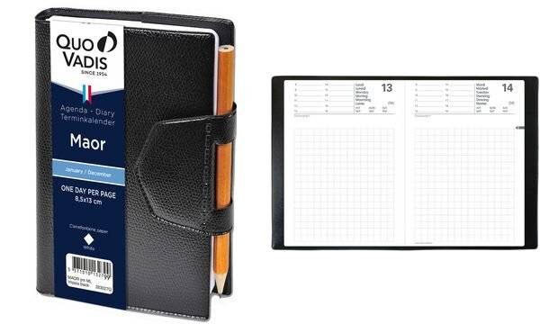 QUO VADIS Taschenkalender "Maor", 2026, schwarz-1