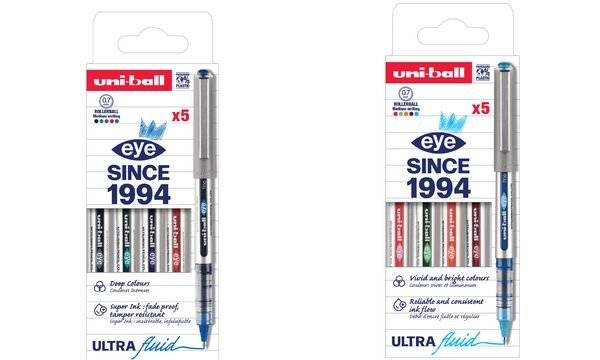 uni-ball Tintenroller eye fine UB157 PF, 5er Etui, sortiert (5666475)