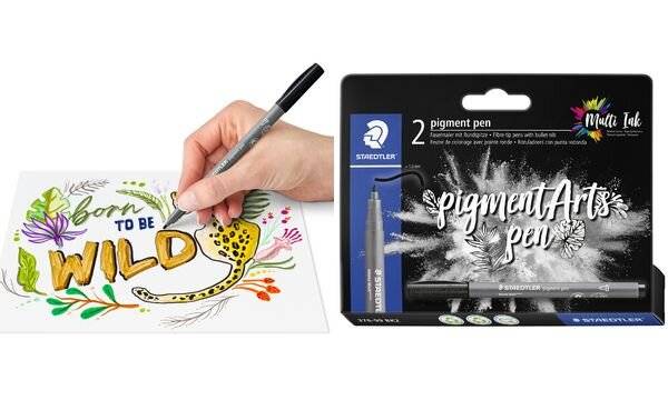 STAEDTLER Fasermaler pigment pen, schwarz, 2er Kartonetui (57890904)