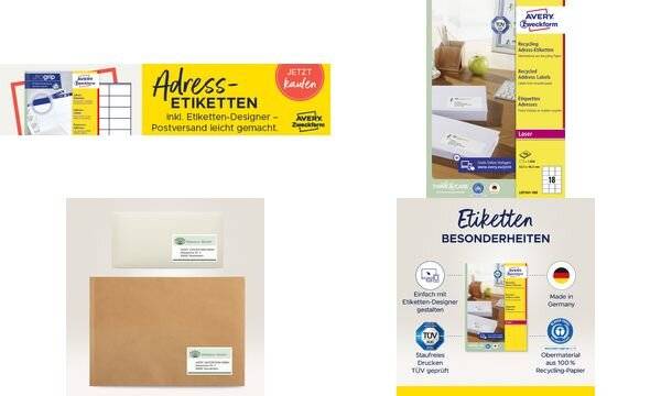 AVERY Zweckform Recycling Adress-Etiketten, 99,1 x 33,9 mm-1