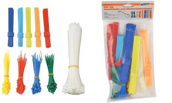 BRÜDER MANNESMANN Kabelbinder- & Klettband-Set, 350-teilig (11600442)-1