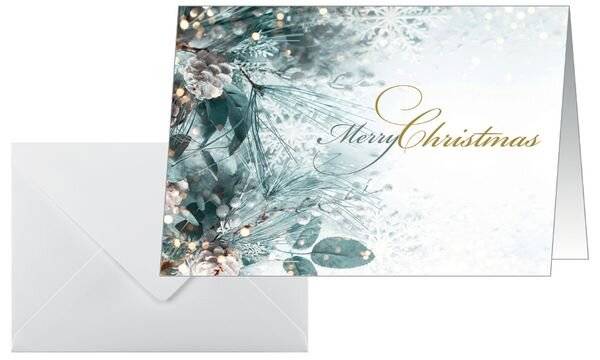 Weihnachtskarte A6 (A5) 250g 25+25 Stück Eucalyptus magic-2