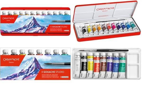 CARAN D'ACHE Gouache GOUACHE STUDIO, in Farbtuben, 12er Etui (86040666)-0