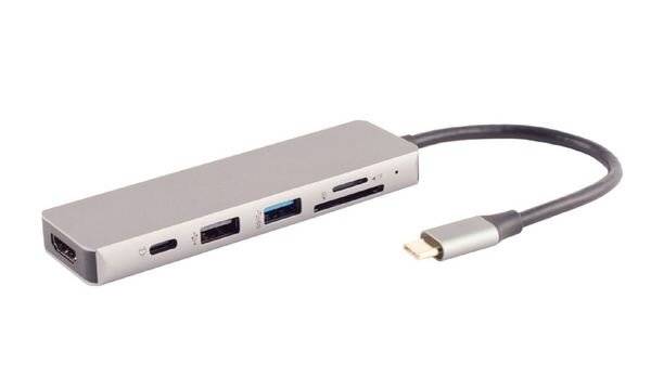 USB-C multiport Dockingstation, 6in1, HDMI, PD, Hub, SD-1