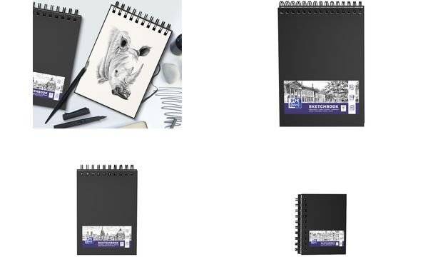 Oxford Skizzenbuch Spiralbindung, DIN A5, 50 Blatt, schwarz (5400962)-0