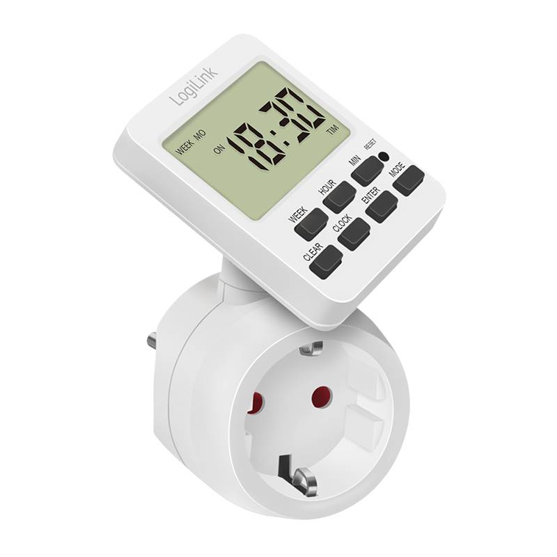 LogiLink Digitale Zeitschaltuhr mit drehbarem Display - Weiß-4