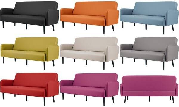 Sofa LISBOA 3Sitzer Kunstleder sw/ws-4