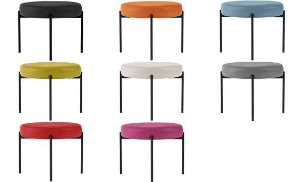 Hocker GAIA rund Kunstleder sw/li-1