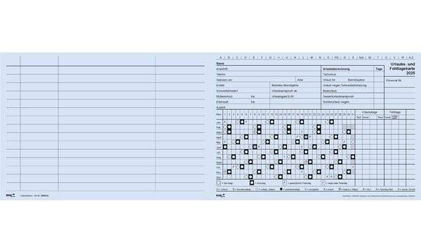 RNK Verlag Urlaubs- und Fehltagekarte 2024, DIN A5 quer (6530560)-0