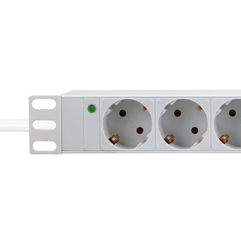 LogiLink 19" Steckdosenleiste, 9-fach, ohne Schalter, grau (11117825)-3