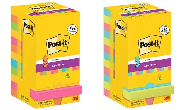 Post-it Haftnotiz R330-SSCARN-P8+4 76x76mm 90Bl farbig 12 St./Pack.-2