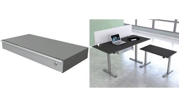 Unterbauschublade BxHxT 57x6x29,8cm silber-2