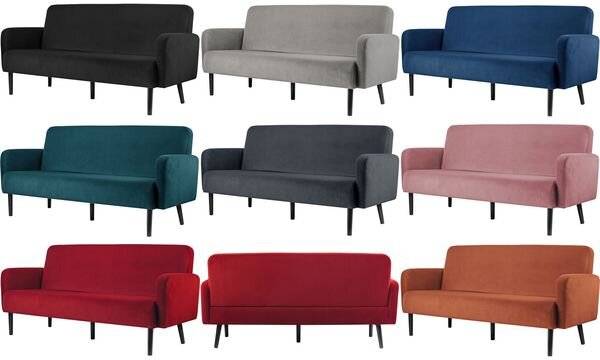 Sofa LISBOA 3Sitzer Samt sw/sw-4