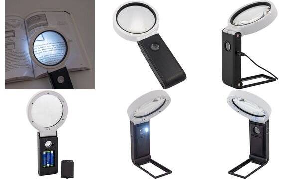 WEDO Lupe mit LED-Licht und UV, sowie USB und Standfuss sw-0
