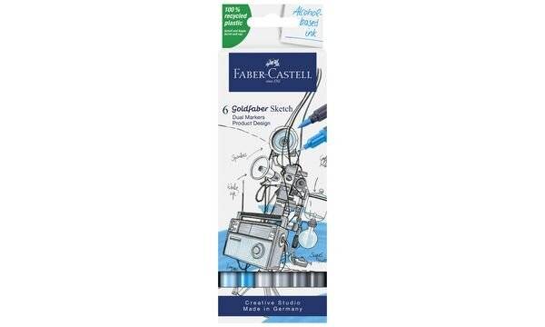 FABER-CASTELL Sketch Marker GOLDFABER, 6er Etui Design-1
