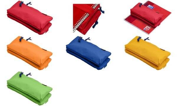 Oxford Doppel-Schlamper-Etui, Polyester, blau (5400938)-0