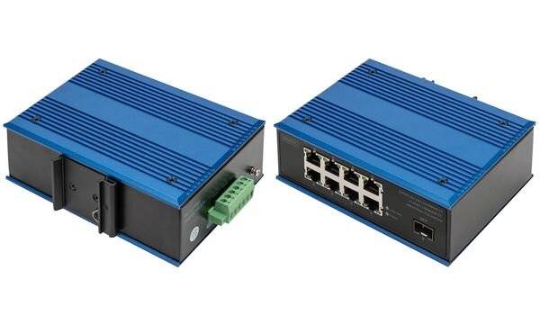 DIGITUS - 8 Port Gigabit Ethernet Netzwerk PoE Switch, Industrial, Unmanaged, 1 SFP Uplink Switch-3