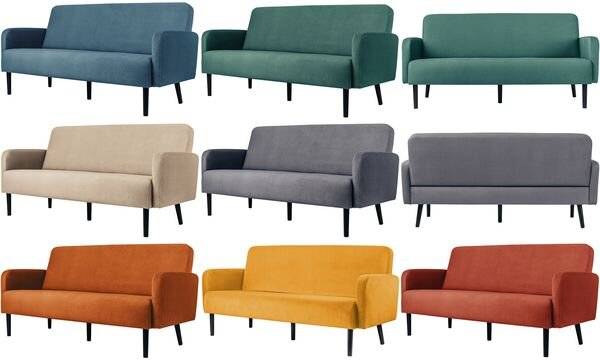 Sofa LISBOA 3Sitzer Stoff sw/el-4