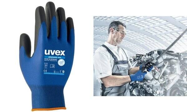 uvex Arbeitshandschuh phynomic wet, Gr. 12, blau/anthrazit (6300092)-1