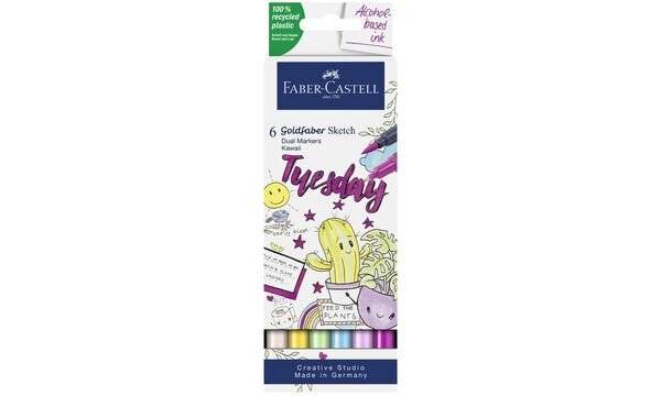 FABER-CASTELL Sketch Marker GOLDFABER, 6er Etui Kawaii-1