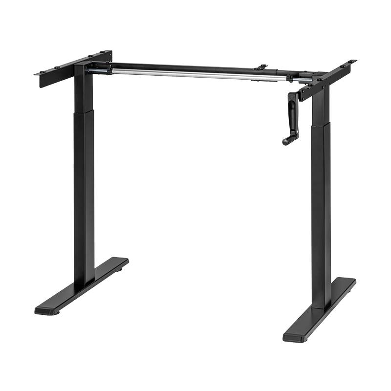 Sit-stand desk frame, manual, compact, foldable handle, black (EO0048)-1