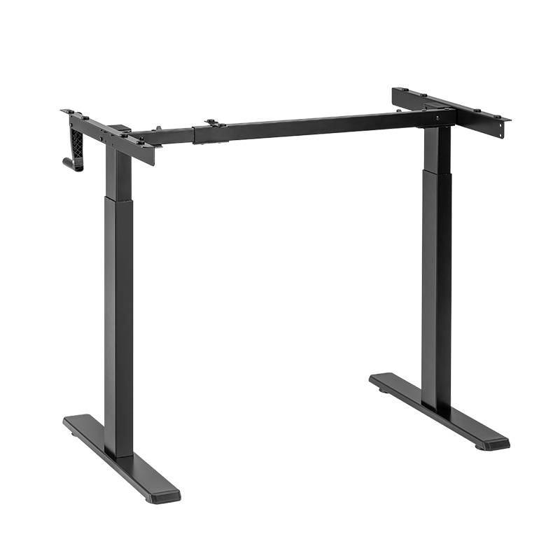 Sit-stand desk frame, manual, compact, foldable handle, black (EO0048)-2