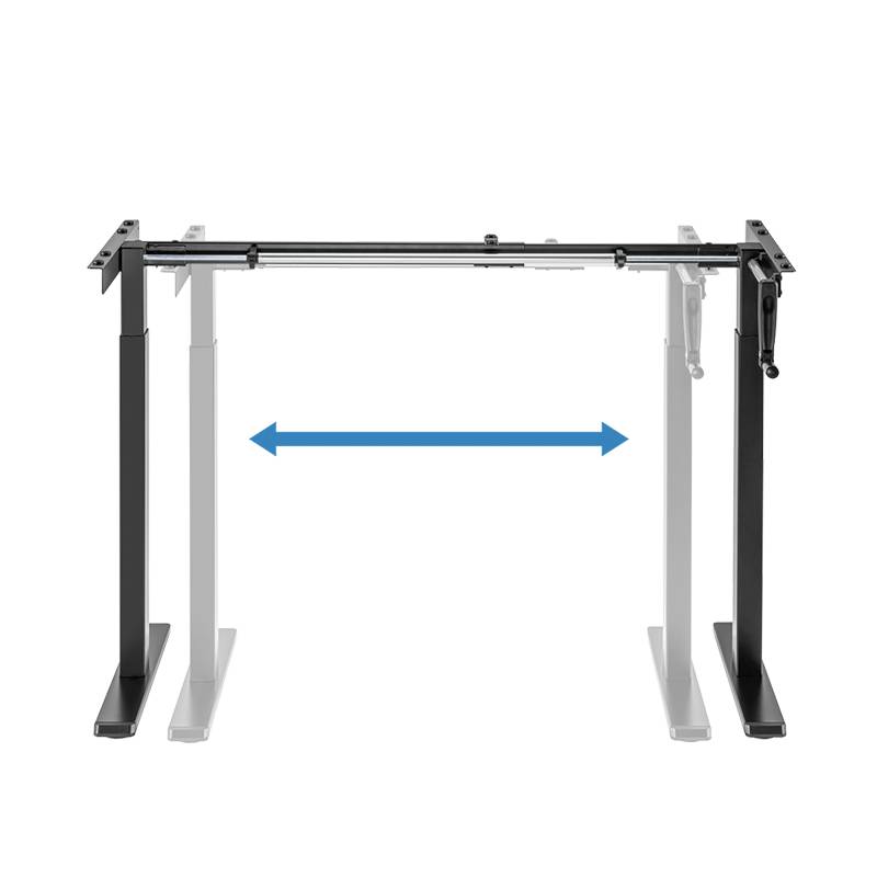 Sit-stand desk frame, manual, compact, foldable handle, black (EO0048)-4