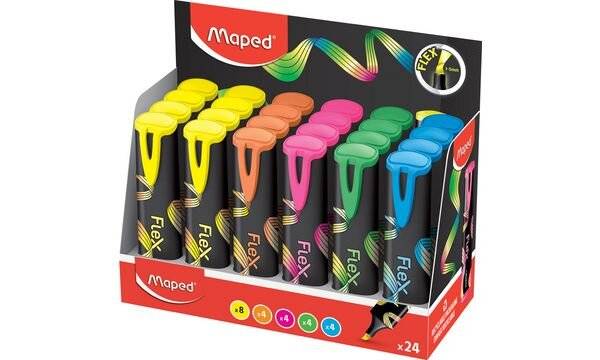 Maped Textmarker FLEX, flexible Spitze, 24er Display-1
