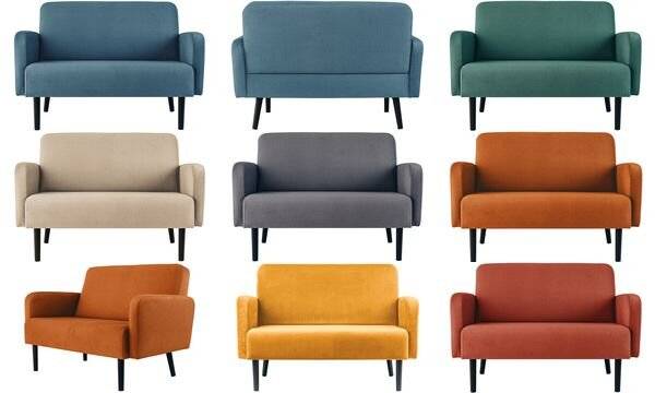 Sofa LISBOA 2Sitzer Stoff sw/gn-4