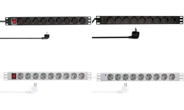 LogiLink 19" Steckdosenleiste, 9-fach, ohne Schalter, grau (11117825)