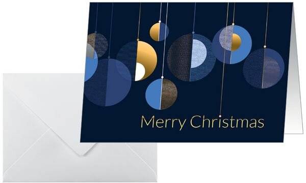 Weihnachtskarte A6 (A5) 250g 25+25 Stück Graphic Christmas balls-2