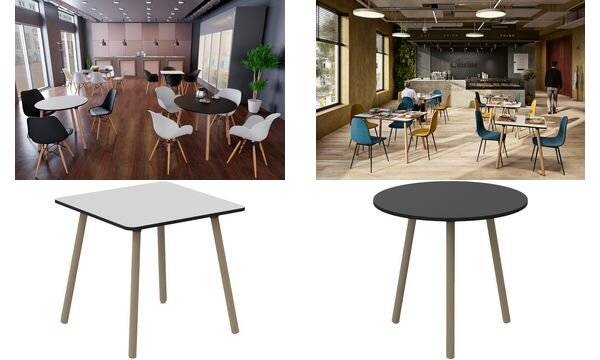 PAPERFLOW Bistrotisch PALOMBA, (B)800 x (T)800 mm, schwarz (74600594)-1