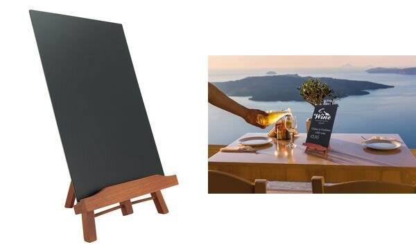 Securit Tisch-Kreidetafel JUNIOR mit Staffelei, mahagoni (70020487)-1