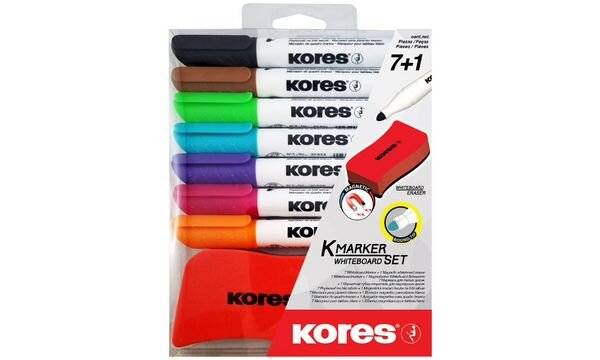 Kores Whiteboard-Marker Set, 7 Marker + Tafellöscher (5620866)-0