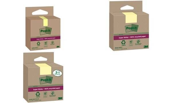 Post-it Super Sticky Recycling Notes, 76 x 76 mm, gelb (9000863)-1