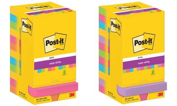 Post-it Super Sticky Notes Haftnotizen, 76 x 76 mm, farbig (9000828)