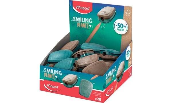 Maped Spitzdose SMILING PLANET, blau/braun, 28er Display-1
