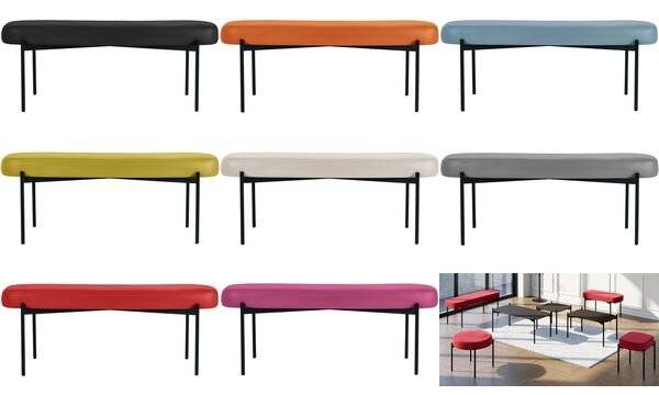 Sitzbank GAIA L Kunstleder sw/bl-1