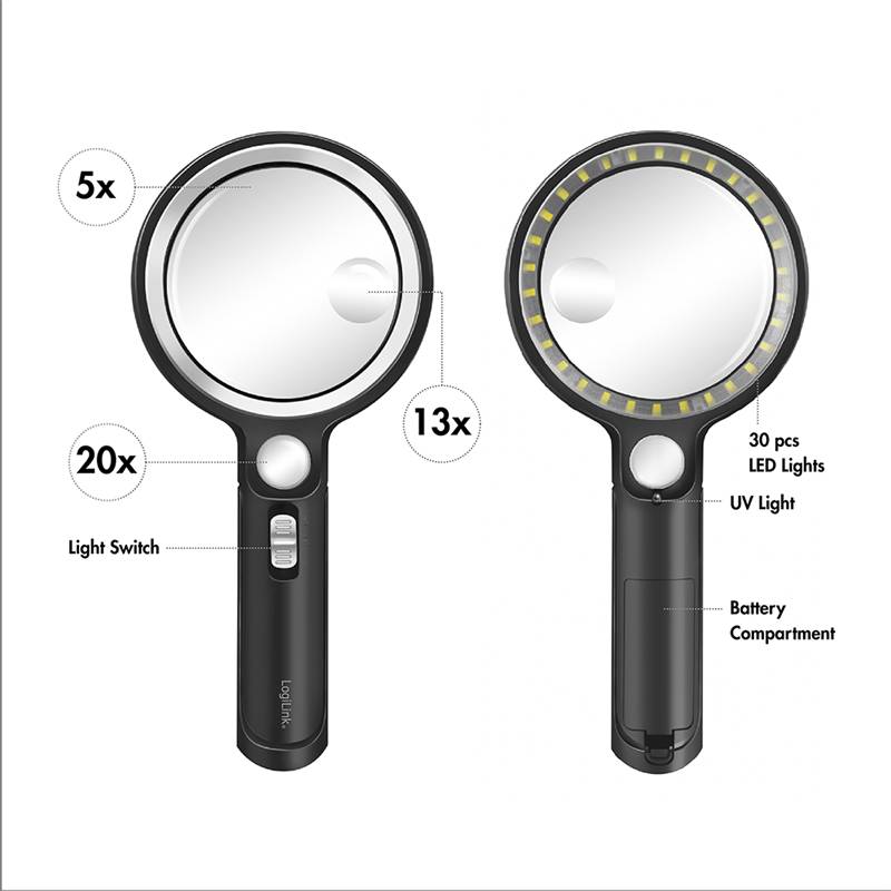 WZ0075 - LED Hand Leselupe 5x u. 30x Vergroesserung-3