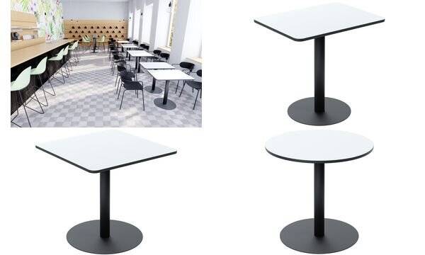 PAPERFLOW Bistrotisch Mezzo, Durchmesser: 800 mm, weiß (74600589)-1