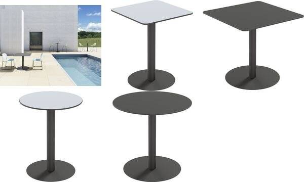 PAPERFLOW Gartentisch CROSS, Durchmesser: 600 mm, grau (74600605)-1