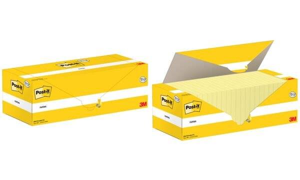 Post-it Haftnotizen notes, 76 x 76 mm, gelb, 12+12 gratis-1
